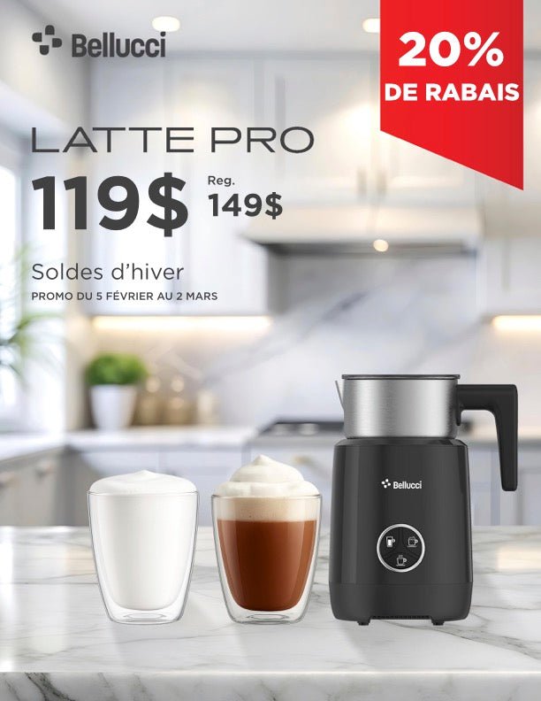 Bellucci - Latte Pro – Induction milk frother hot/cold and hot chocolate maker - Café Liégeois Canada Inc.