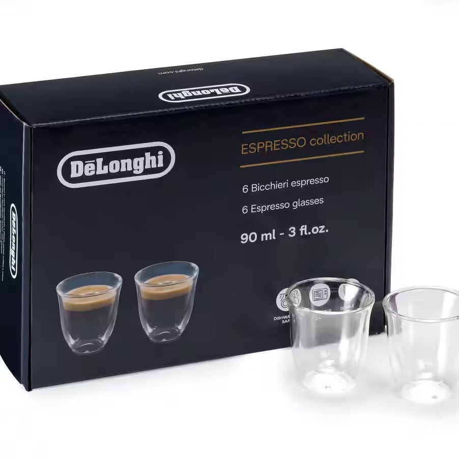 Delonghi - The espresso collection, 90 ml, set of 6 double wall glasses - Café Liégeois Canada Inc.