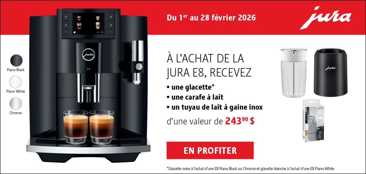 Jura - E8 + free $140 gift card - Café Liégeois Canada Inc.
