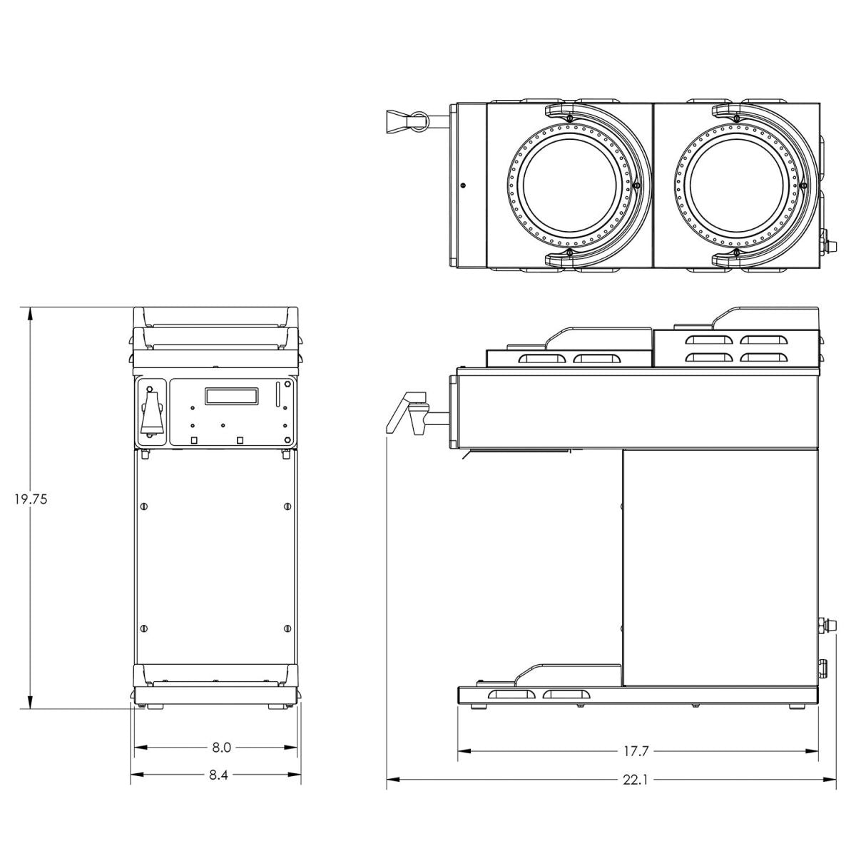 Bunn - AXIOM DV - 1L/2U ST/PF RFID - Café Liégeois