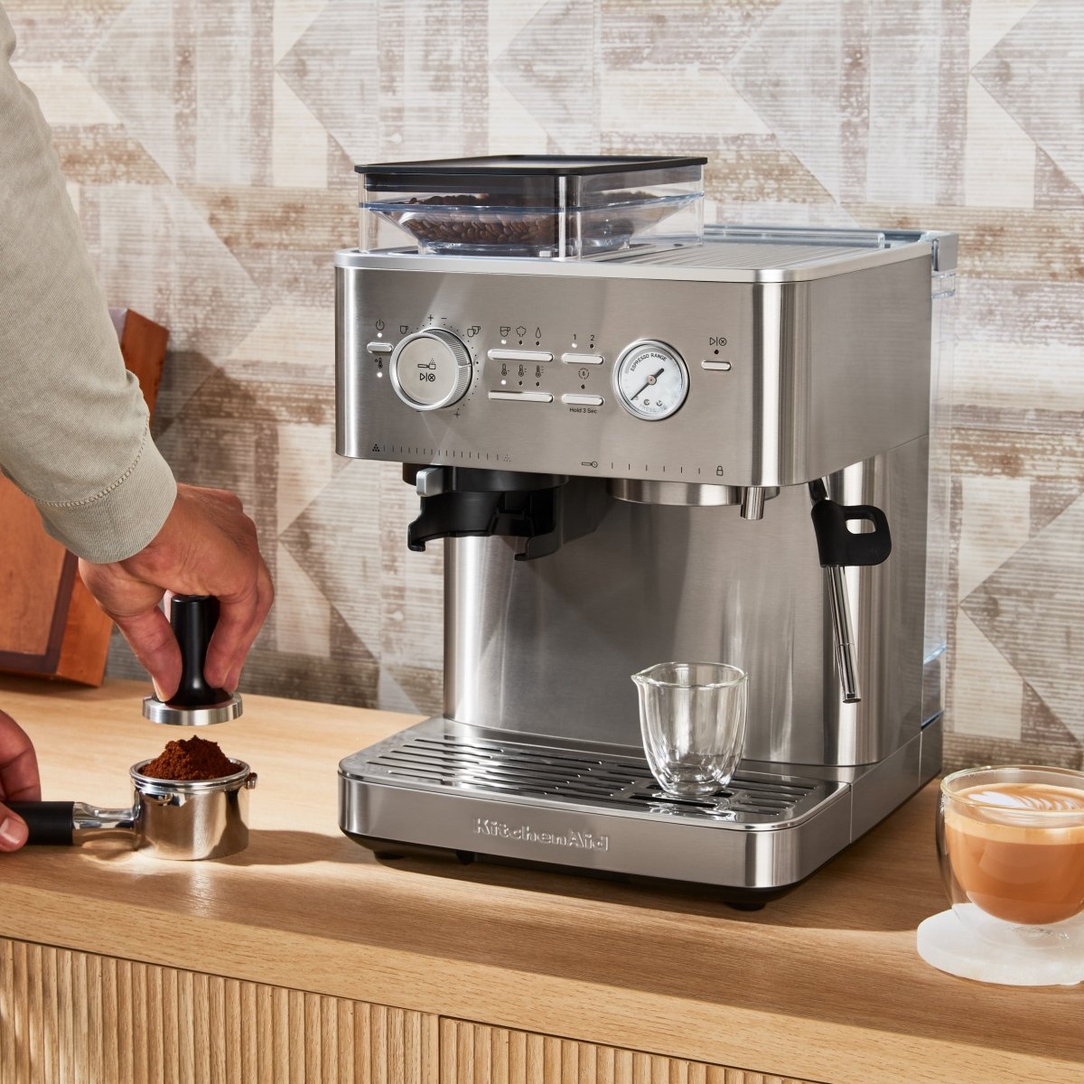 KitchenAid - Semi Automatic Espresso Machine with Burr Grinder - Café Liégeois